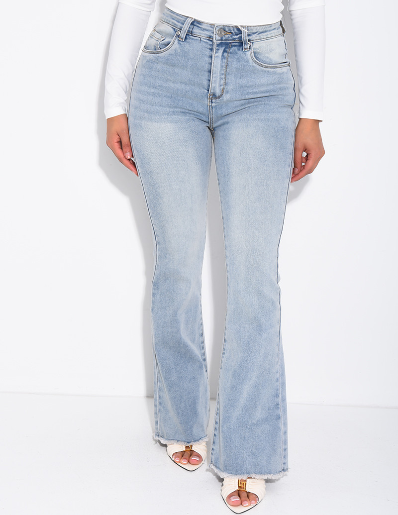 Stretch-Jeans mit hoher...