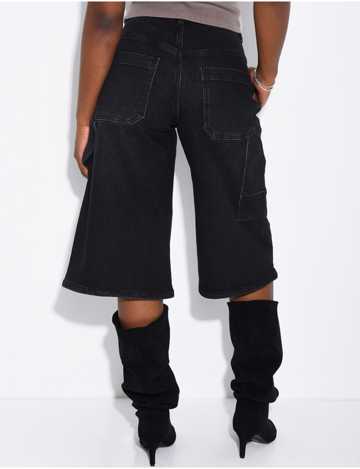 Jeans-Bermudas im Carpenter-Stil