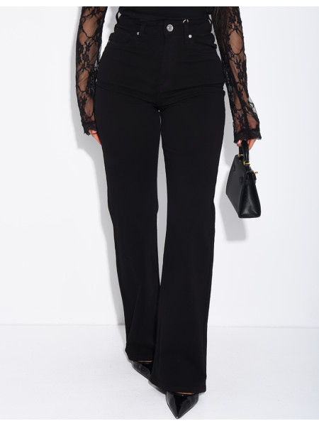 Jeans mit geradem Schnitt und hoher Taille, aus Stretchmaterial