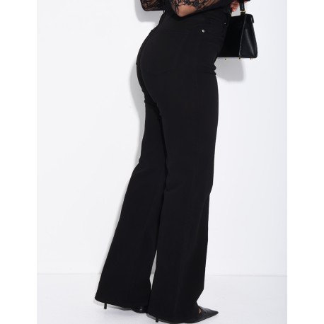 Jeans mit geradem Schnitt und hoher Taille, aus Stretchmaterial