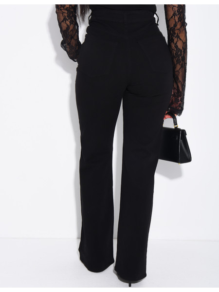 Jeans mit geradem Schnitt und hoher Taille, aus Stretchmaterial