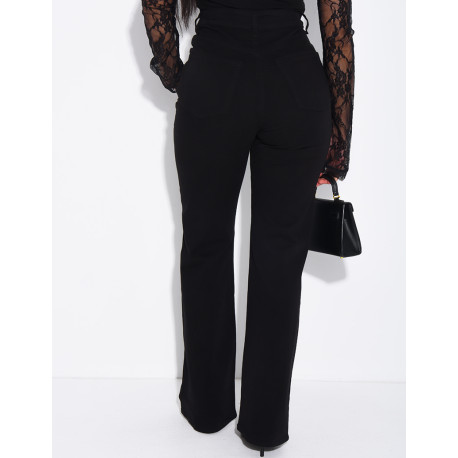 Jeans mit geradem Schnitt und hoher Taille, aus Stretchmaterial