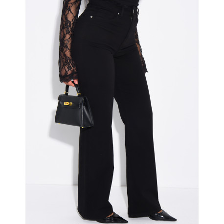 Jeans mit geradem Schnitt und hoher Taille, aus Stretchmaterial