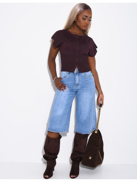 Weite Jeans-Bermudas