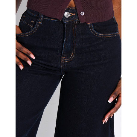 Raw blue stretch denim Bermuda shorts