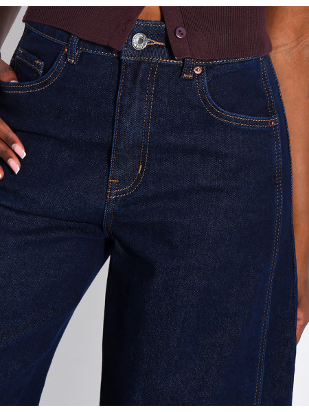 Loose-fit denim Bermuda shorts