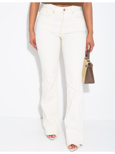 Stretch-Skinny-Jeans mit ausgestelltem Saum