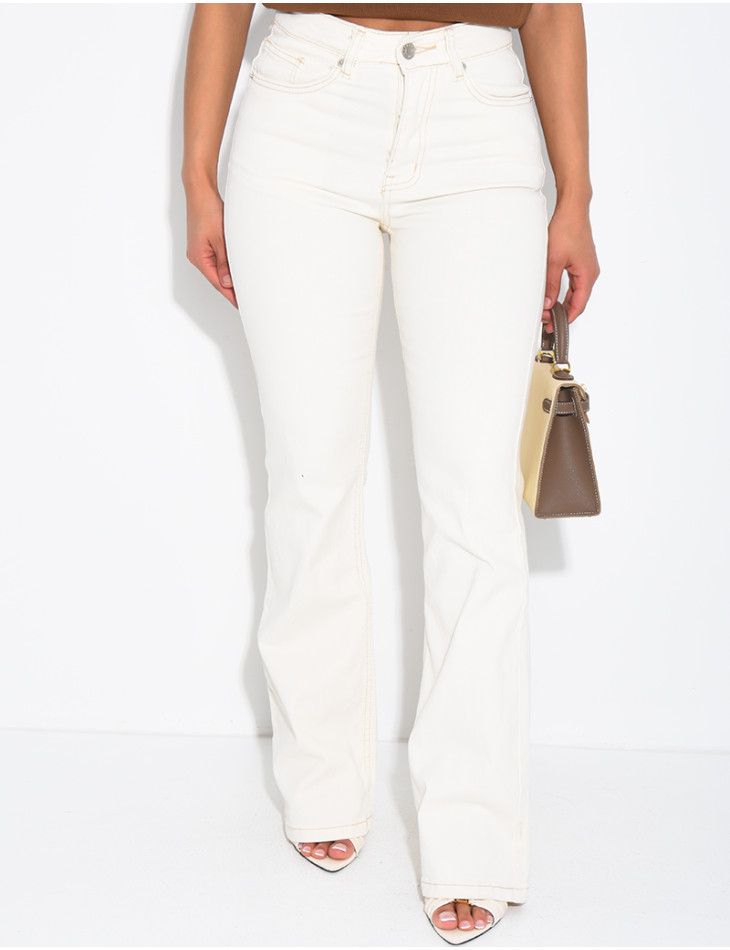 Stretch-Skinny-Jeans mit ausgestelltem Saum