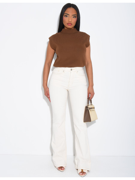 Stretch-Skinny-Jeans mit ausgestelltem Saum