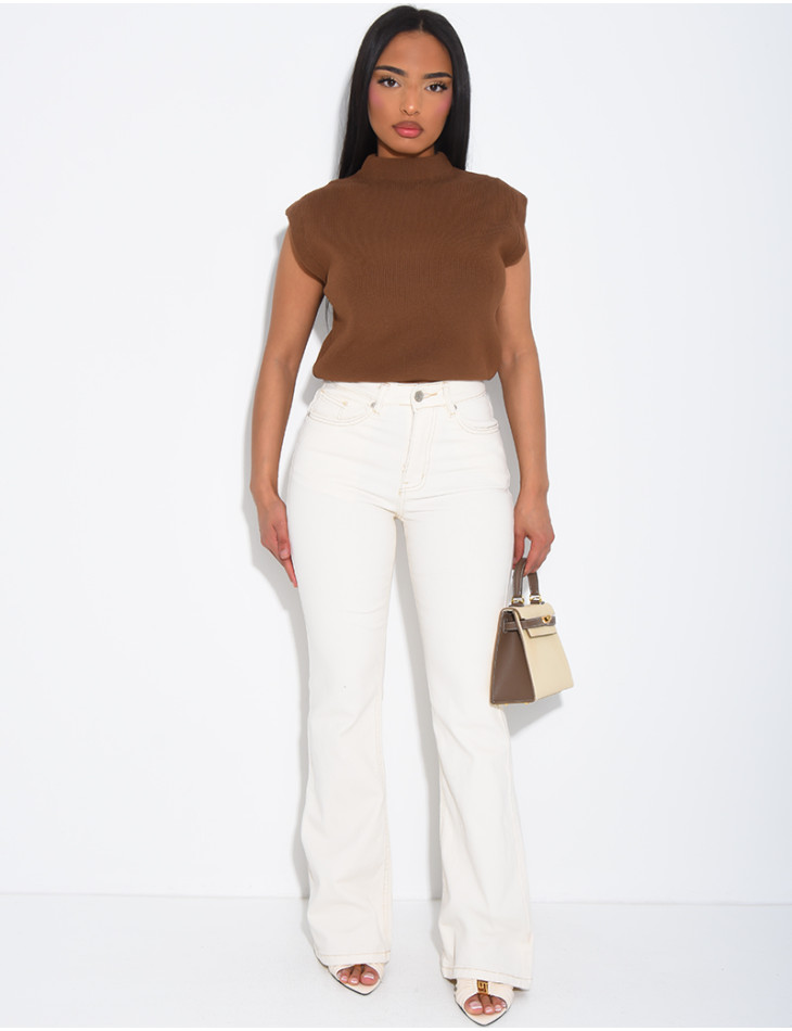 Stretch-Skinny-Jeans mit ausgestelltem Saum