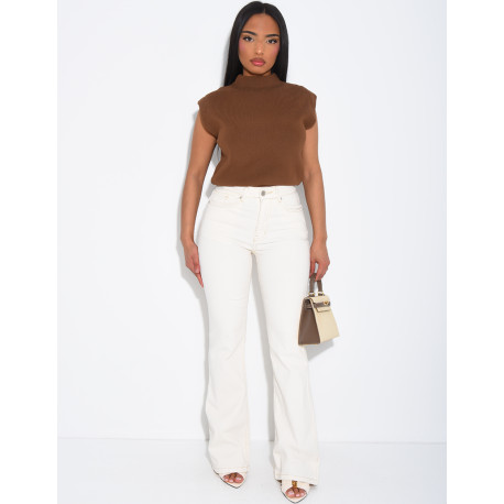 Stretch-Skinny-Jeans mit ausgestelltem Saum