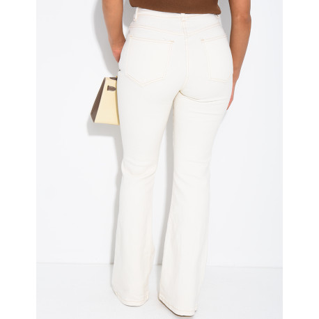 Stretch-Skinny-Jeans mit ausgestelltem Saum