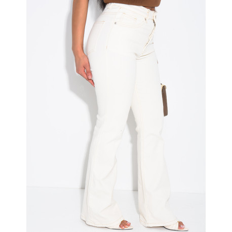 Stretch-Skinny-Jeans mit ausgestelltem Saum