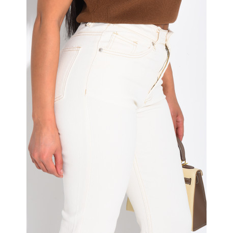 Stretch-Skinny-Jeans mit ausgestelltem Saum
