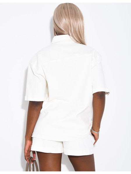 Jeans-Set aus Hemd und Shorts