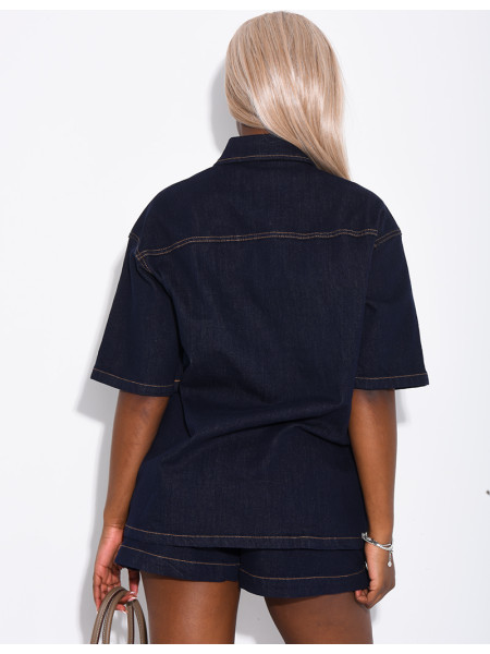 Jeans-Set aus Hemd und Shorts