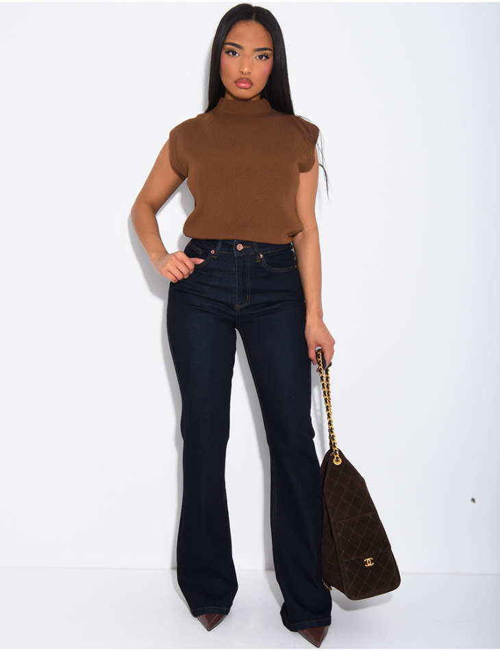 Stretch-Skinny-Jeans mit ausgestelltem Saum