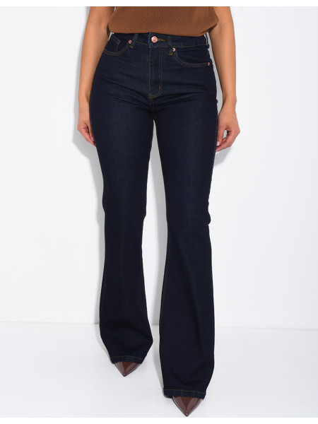 Stretch-Skinny-Jeans mit ausgestelltem Saum
