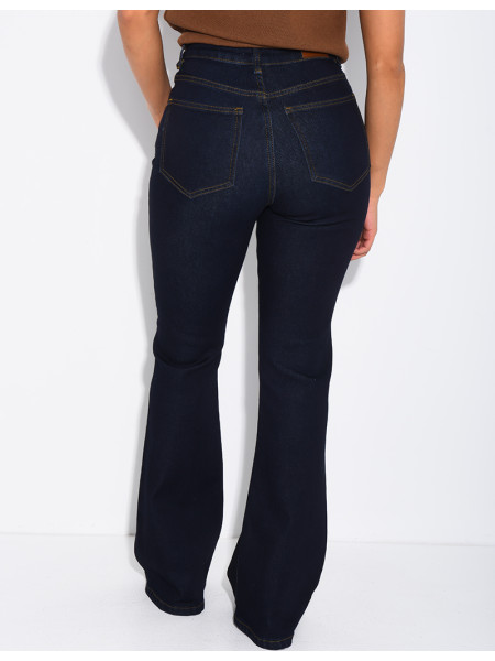 Stretch-Skinny-Jeans mit ausgestelltem Saum