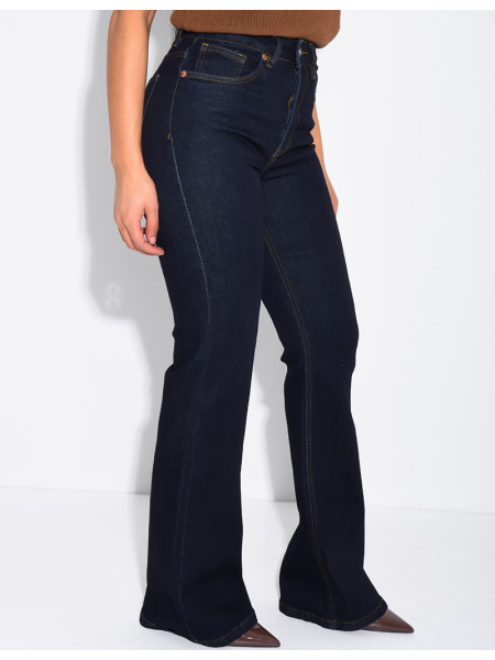 Stretch-Skinny-Jeans mit ausgestelltem Saum