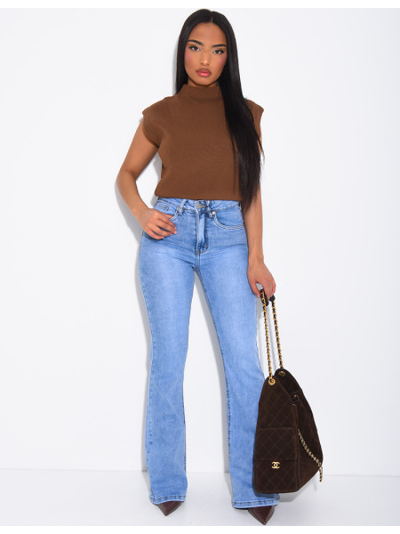 Stretch-Skinny-Jeans mit ausgestelltem Saum