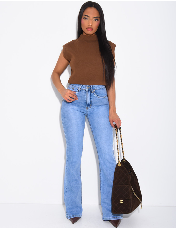Stretch-Skinny-Jeans mit ausgestelltem Saum