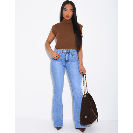 Stretch-Skinny-Jeans mit ausgestelltem Saum