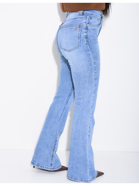 Stretch-Skinny-Jeans mit ausgestelltem Saum