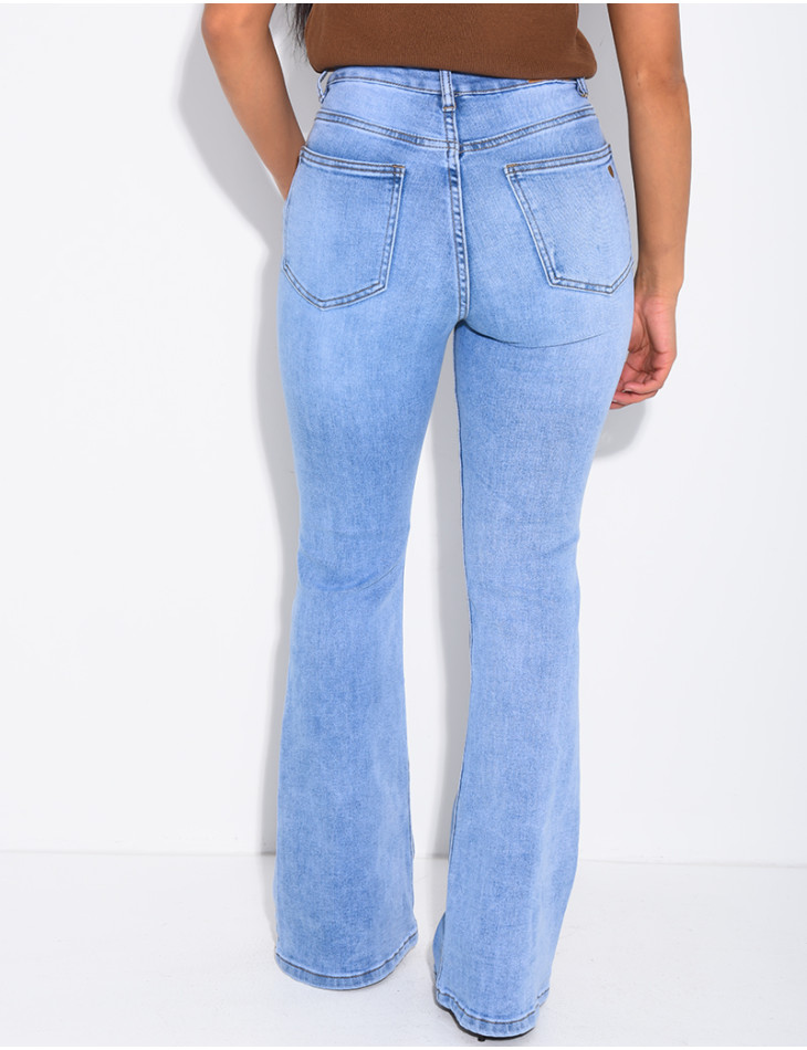Stretch-Skinny-Jeans mit ausgestelltem Saum