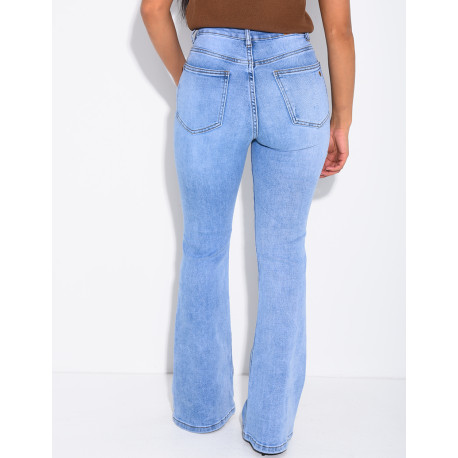 Stretch-Skinny-Jeans mit ausgestelltem Saum