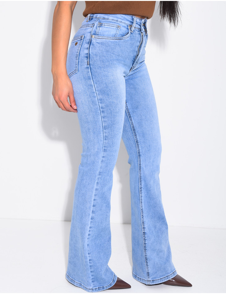 Stretch-Skinny-Jeans mit ausgestelltem Saum