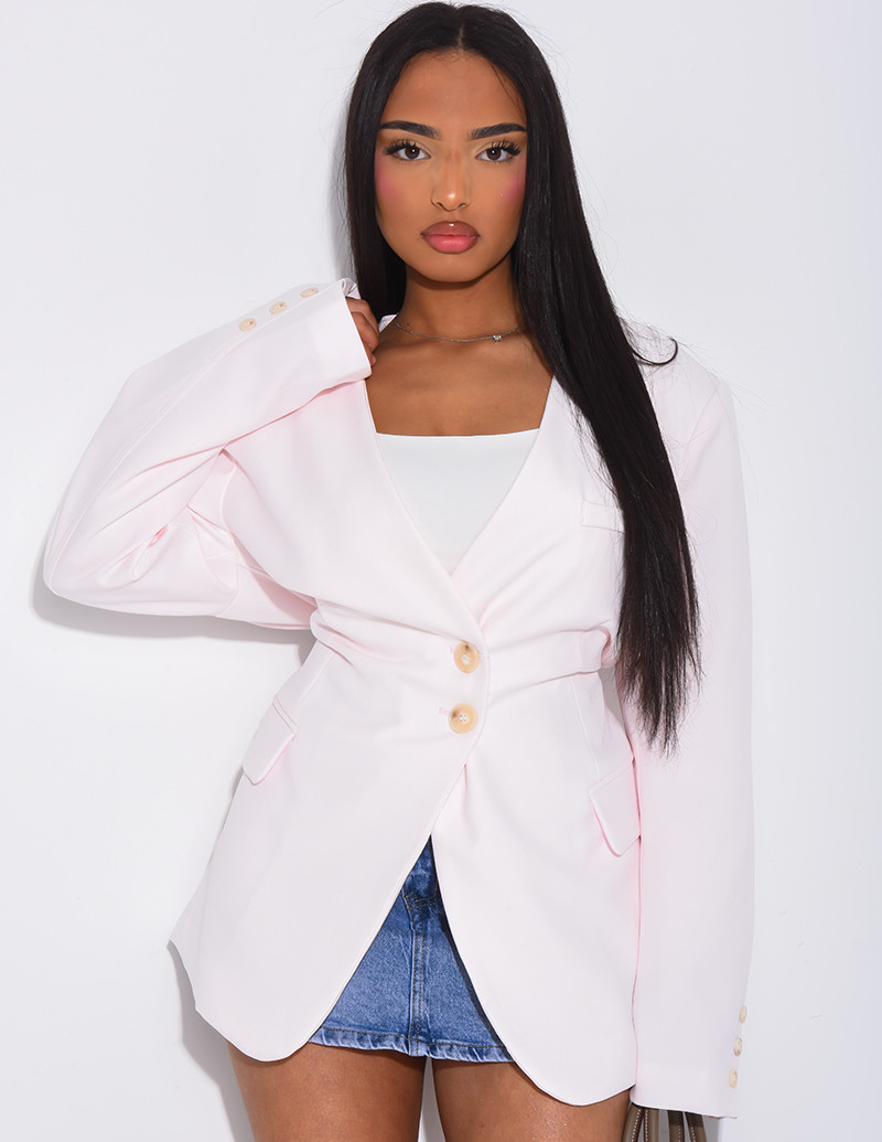 Blazer boutonné à nouer à...