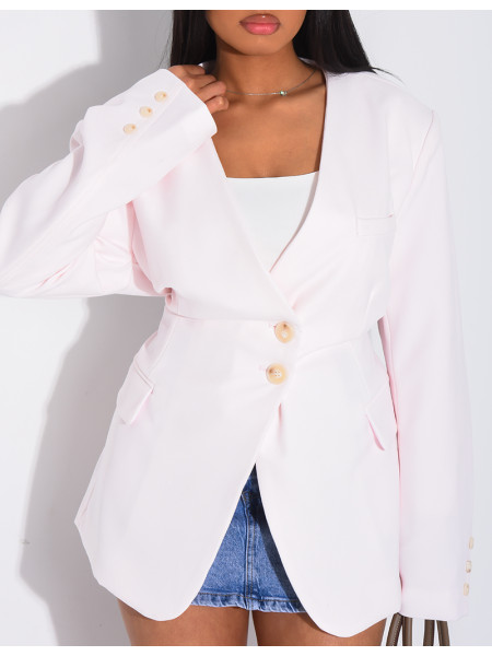 Blazer boutonné à nouer à la taille