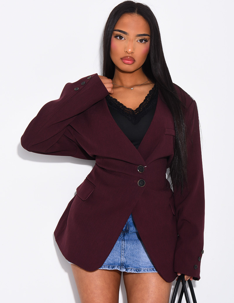 Blazer boutonné à nouer à...