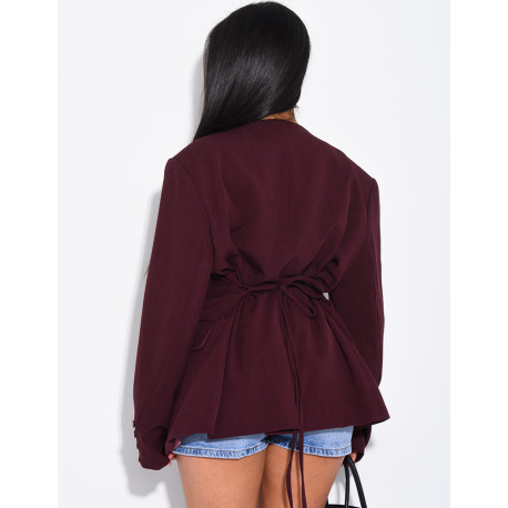 Blazer boutonné à nouer à la taille