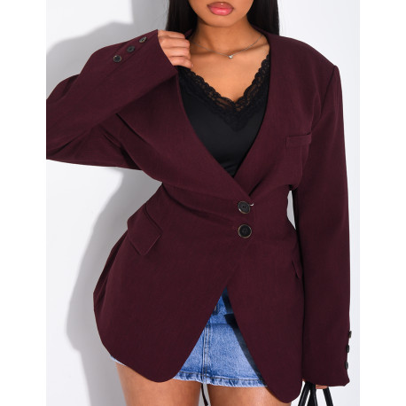 Blazer boutonné à nouer à la taille
