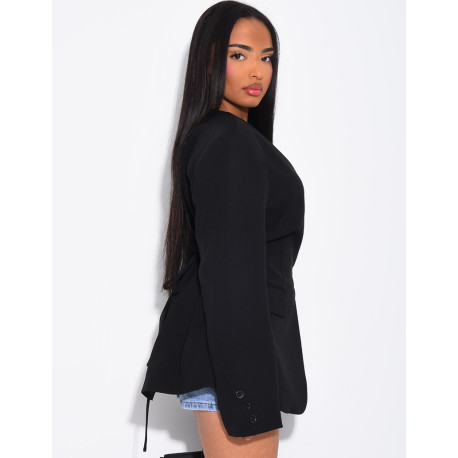 Blazer mit Knöpfen und Bindegürtel