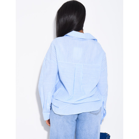 Chemise ample en coton à rayures