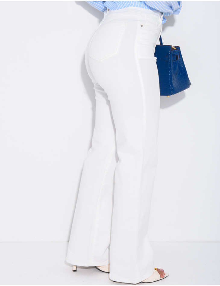 Jeans coupe droite stretch taille haute