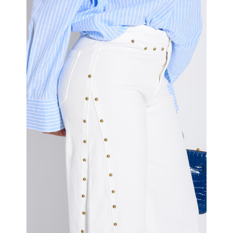 Jeans coupe évasée à clous