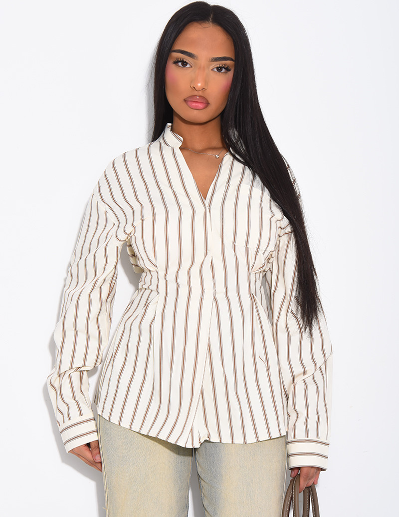 Chemise en coton rayé...