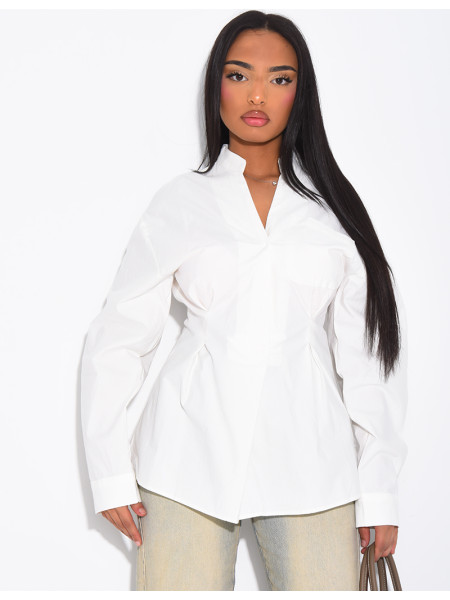 Chemise en coton cintrée à nouer