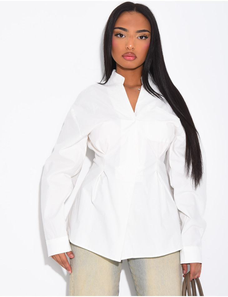 Chemise en coton cintrée à nouer