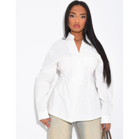Chemise en coton cintrée à nouer