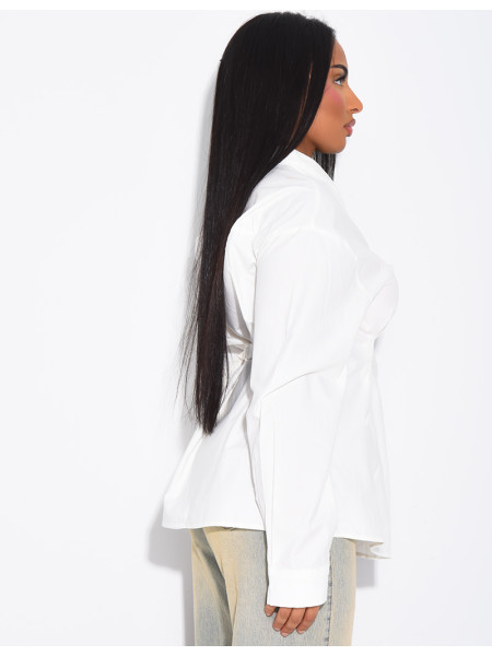 Chemise en coton cintrée à nouer