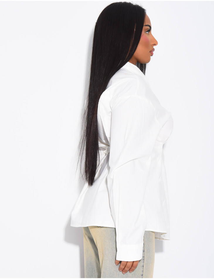 Chemise en coton cintrée à nouer