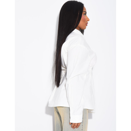 Chemise en coton cintrée à nouer