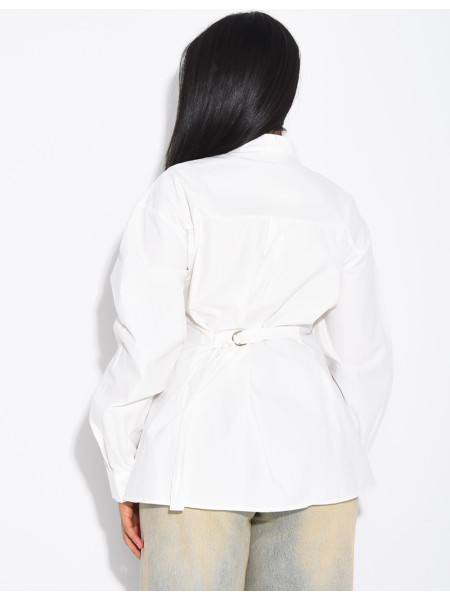 Chemise en coton cintrée à nouer