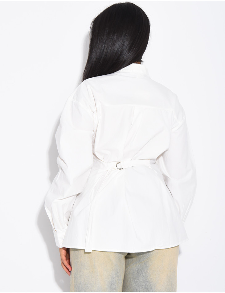 Chemise en coton cintrée à nouer