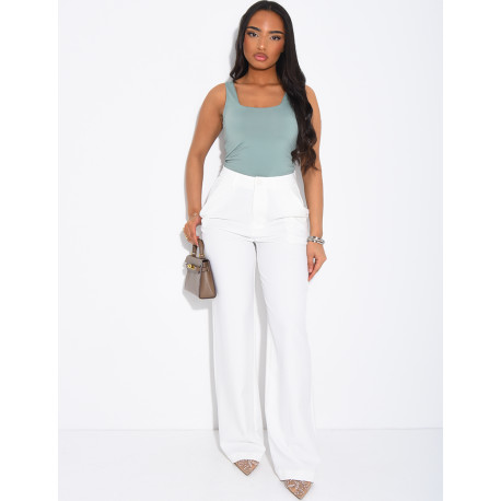 Pantalon de tailleur coupe droite